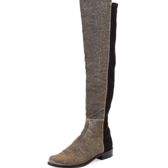 Stuart Weitzman Stretch Over-the-Knee Boot Pyrite Nocturn 6 - Picture 1 of 9